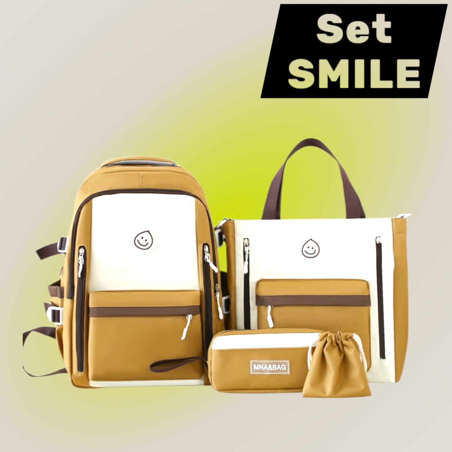 SET MOCHILA SMILE (4 piezas)