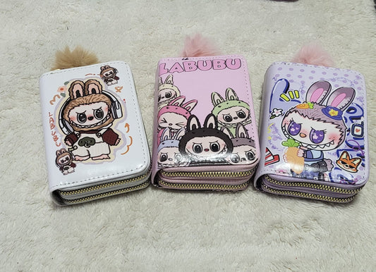 Billeteras doble cierre  Stitch/Labubu/Capybara