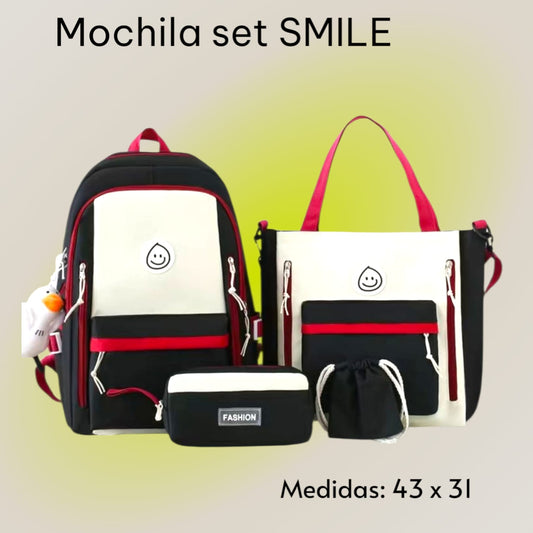 SET MOCHILA SMILE (4 piezas)